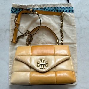 Tory Burch Kira Patchwork Small Top Handle Satchel.